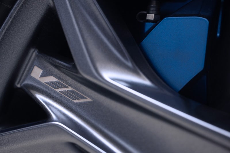 Close-up of the 2026 OPTIQ-V Brembo Performance Front Brakes | Les Stanford Cadillac in Dearborn MI